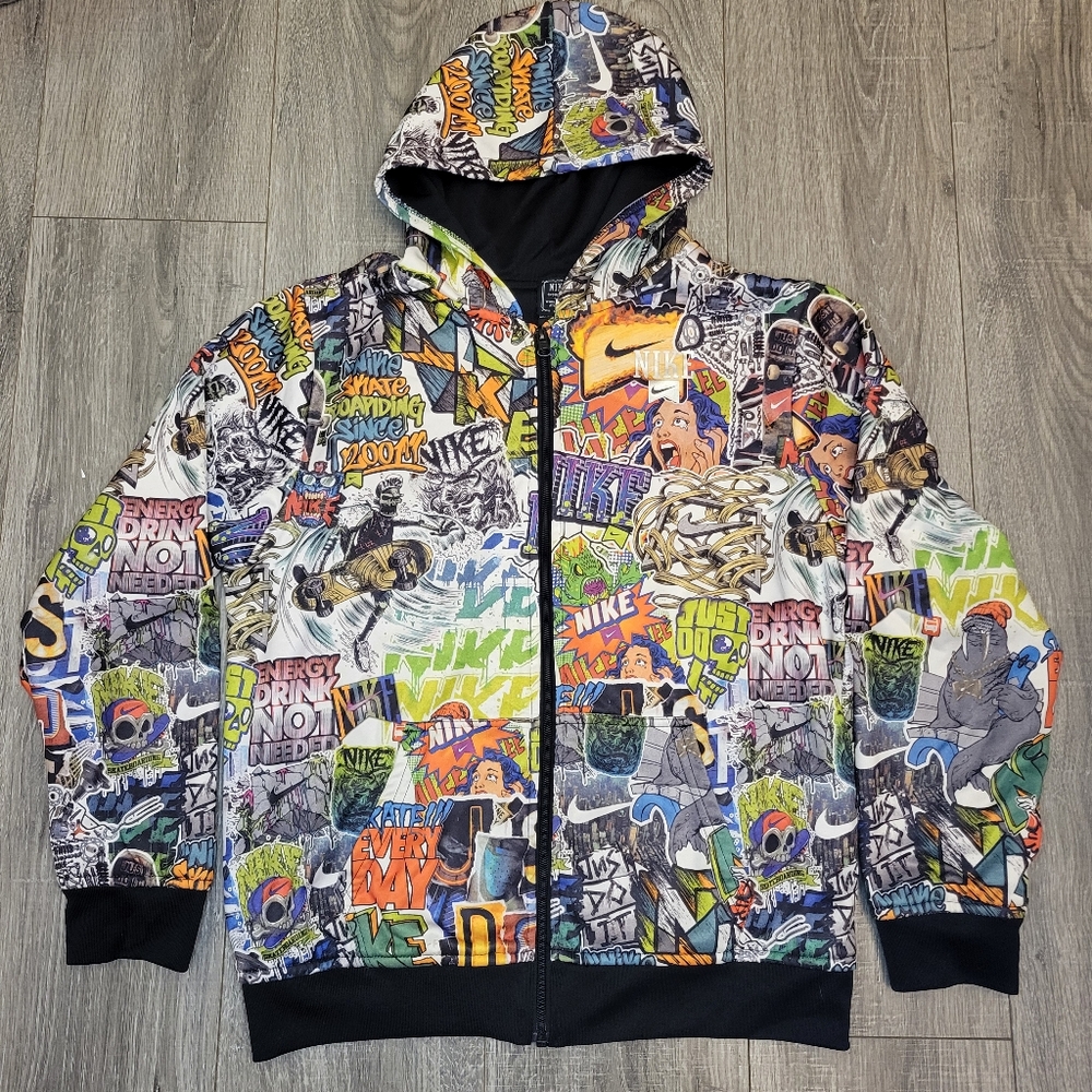 NIKE Hoodie Ridiculously Cool Youth Boys Skateboarding Skull Jacket